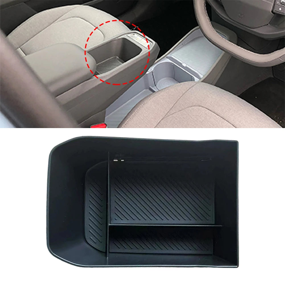 1 Pcs Car Central Console Armrest Front Storage Box Organizer Container Tray For Kia E close-up view