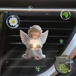 Angel Car Air Vent Clip with Heart Design 2D Flat Acrylic Fragrance Diffuser for Most Vehicles No Battery Needed Valentine Gift