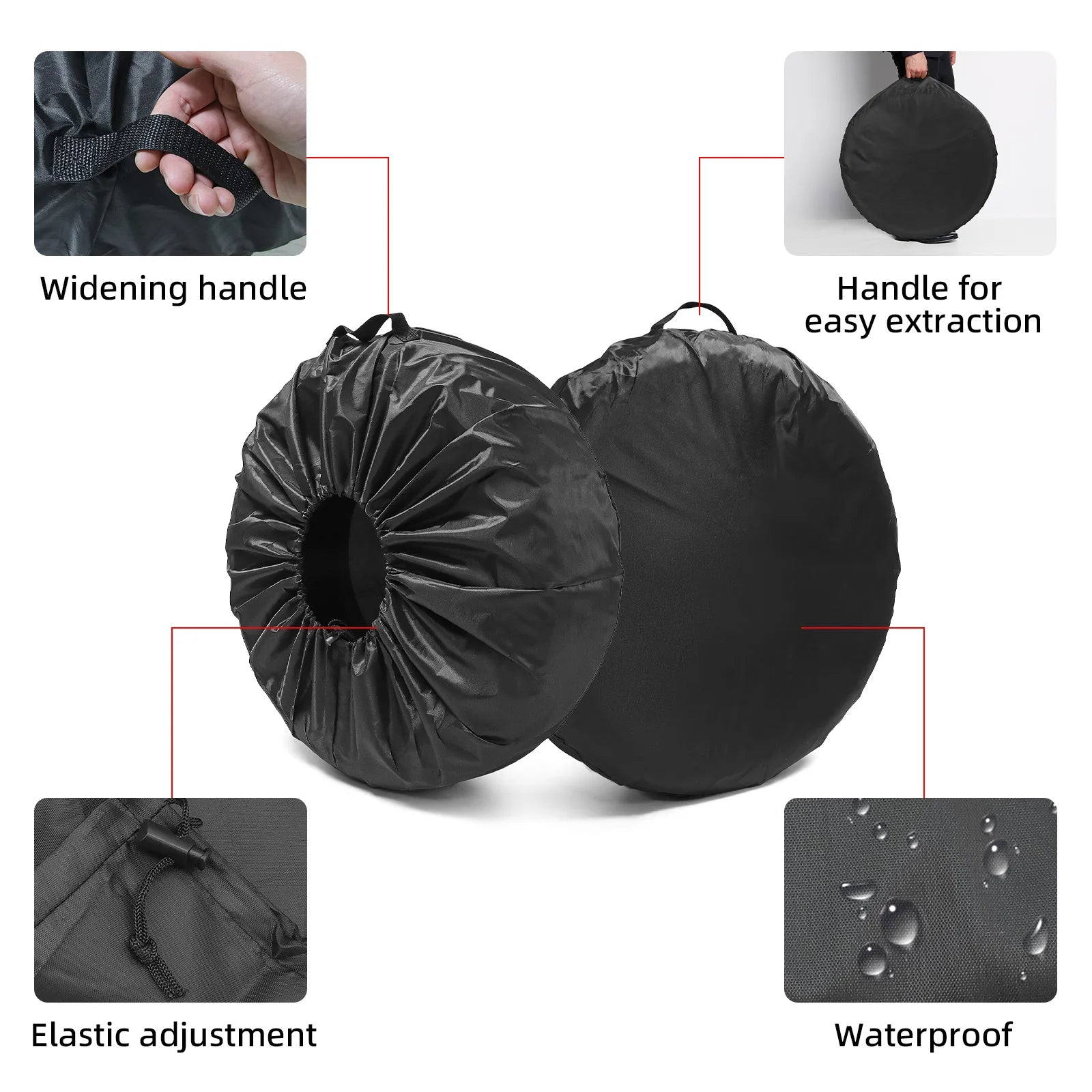 1/2/4PCS Car Auto Wheel Tire Cover | Weatherproof Dust-Proof Spare Tire Bag for 4x4 O alternate view