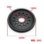 1SET 68T Metal Spur Gear & Gear Mount - High-Speed Upgrade Set 54500 for Tamiya TT-02/TT02 1/10 RC Car