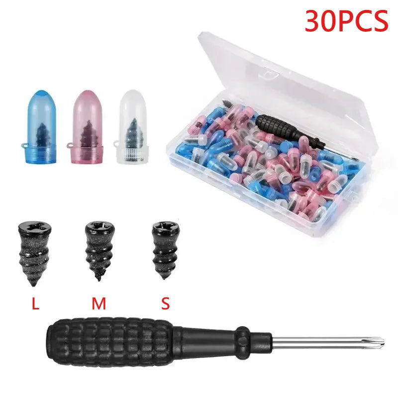 Puncture Repair Kit for Car Vacuum Tire Repair Screws Tire Rubber Screw Nails+ Tool additional angle