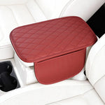 1PC Diamond Pattern PU Leather Car Center Console Armrest Cover, Protector with Dual Storage Pockets, Wear-Resistant