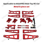 9522 PRO Remote Control Car Parts Swing Arm, Pull Rod, Steering Cup, Tire, Chassis, Tr close-up view