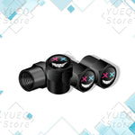 4Pcs XX Smiling Face Logo Pattern Car Tire Valve Caps | Universal Aluminum Tire Stem Cov detail view