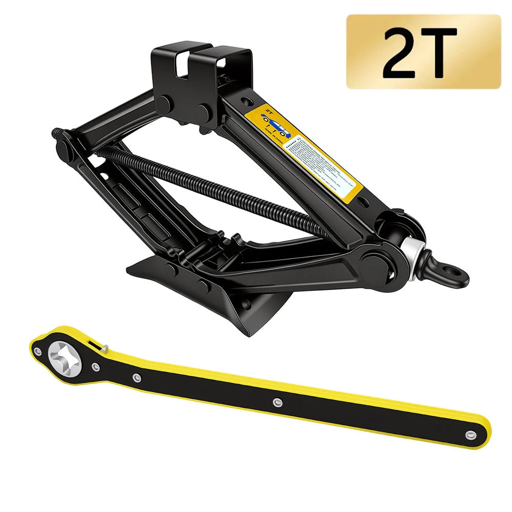 1.5T/2T Car Scissor Jack Auto Emergency Crank Lift Stand Labor-Saving Repair & Tire Repl detail view