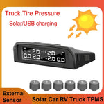 6 Wheel Tire Pressure Monitoring System | Solar TPMS with USB Charging and Temperature Alarm