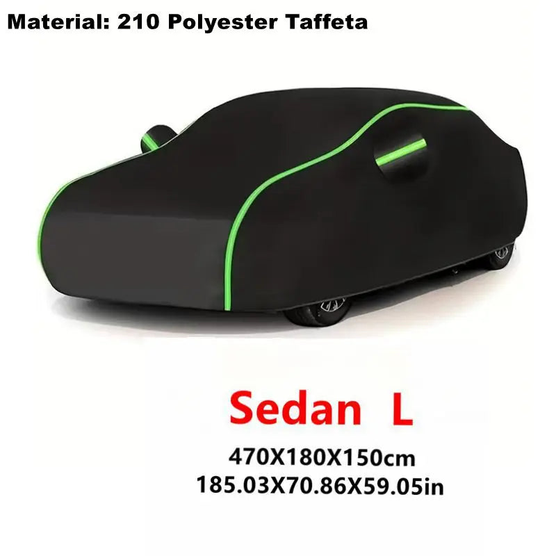 Universal Car Cover with Reflective Strip | Black Outdoor Dust and Snow Protection lifestyle view