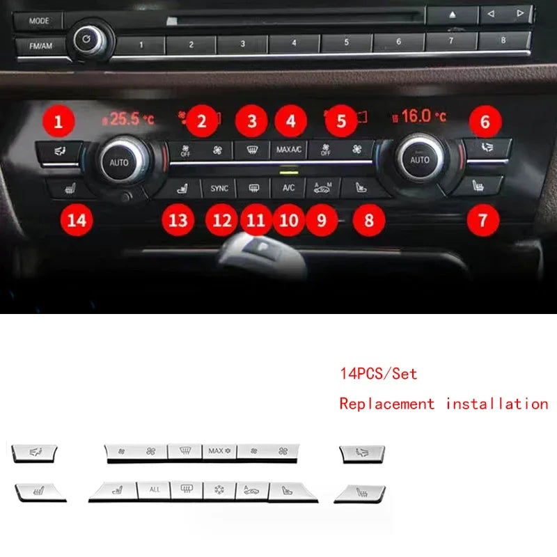 For BMW 5 6 7 5GT X3 X4 X5 X6 Headlight Switch Button Cover Engine Start Stop Switc additional angle