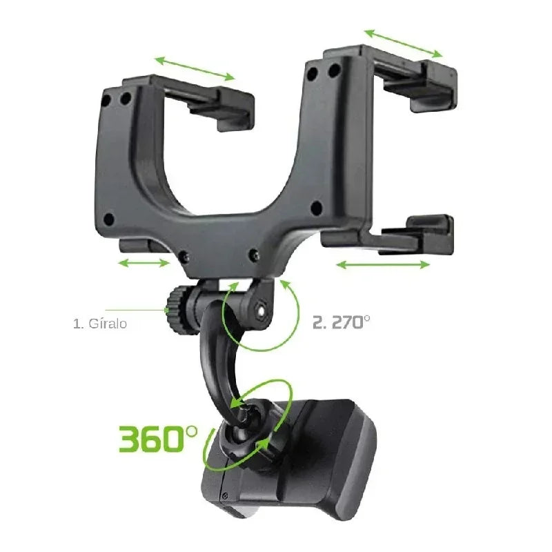 360 Rearview Mirror Car Phone Holder Mount Black lifestyle view