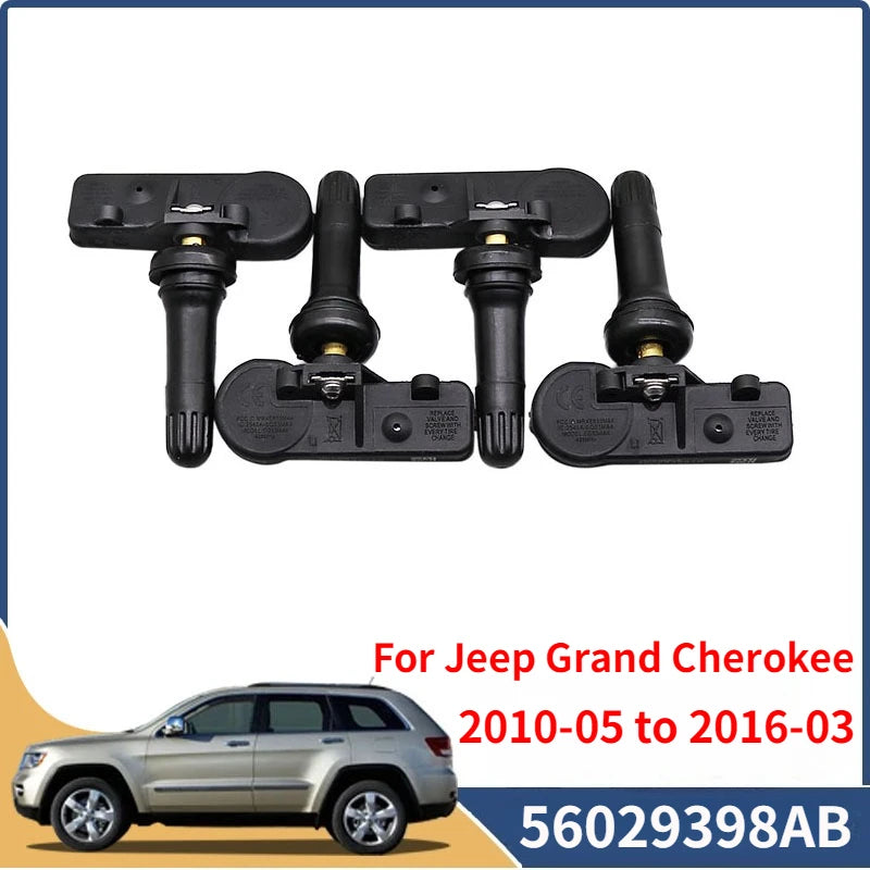 GANGLE 56029398AB TPMS Tire Pressure Monitor Sensor 4PCS | For 2010-2016 Jeep Grand Cherokee Alfa Ro