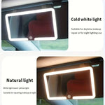 Portable Rechargeable LED Car Sun Visor Makeup Mirror 3 Light Settings Vanity Cosmetic Mirror Universal Car Interior Decoration