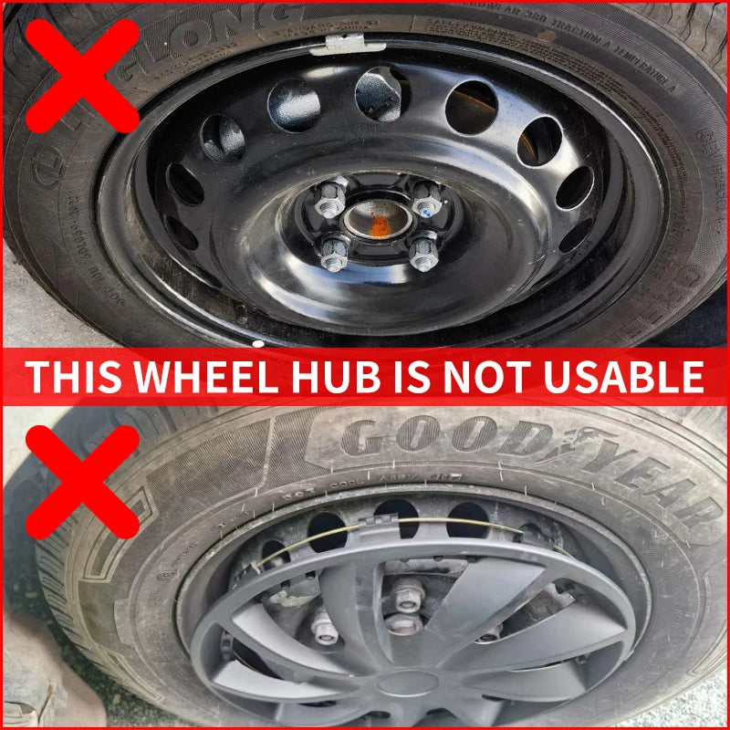 Sports Caps Rim 15inch Hub Cover for Iron Rim Wheel Cover Set of 4 Steel Replacement Plastic Hubcap for R15 Tire Car Accessories