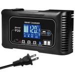 HTRC 20A/15A/10A Car Battery Charger LCD Automatic Pulse Repair Charger for Motorcycle Lead-Acid Lithium LiFePO4 AGM Wet Battery