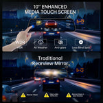 4K Dual Lens Rearview Mirror Dash Cam with IPS Touch Screen | 32G Card