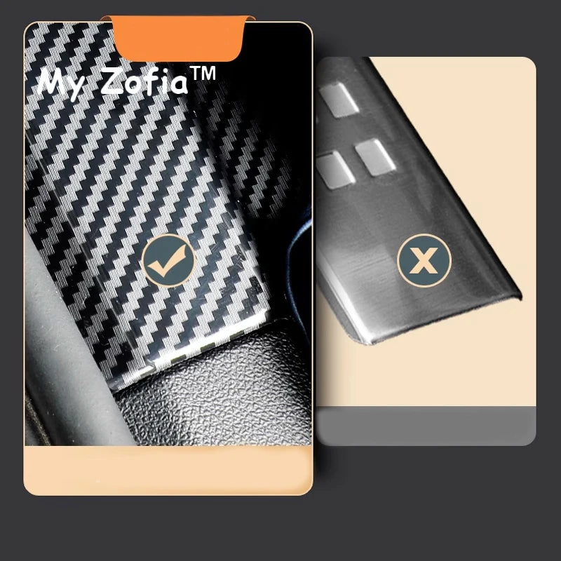 For Leapmotor T03 2025 2026 Car Door Strip Threshold Sill Protector Cover Carbon Fibe alternate view