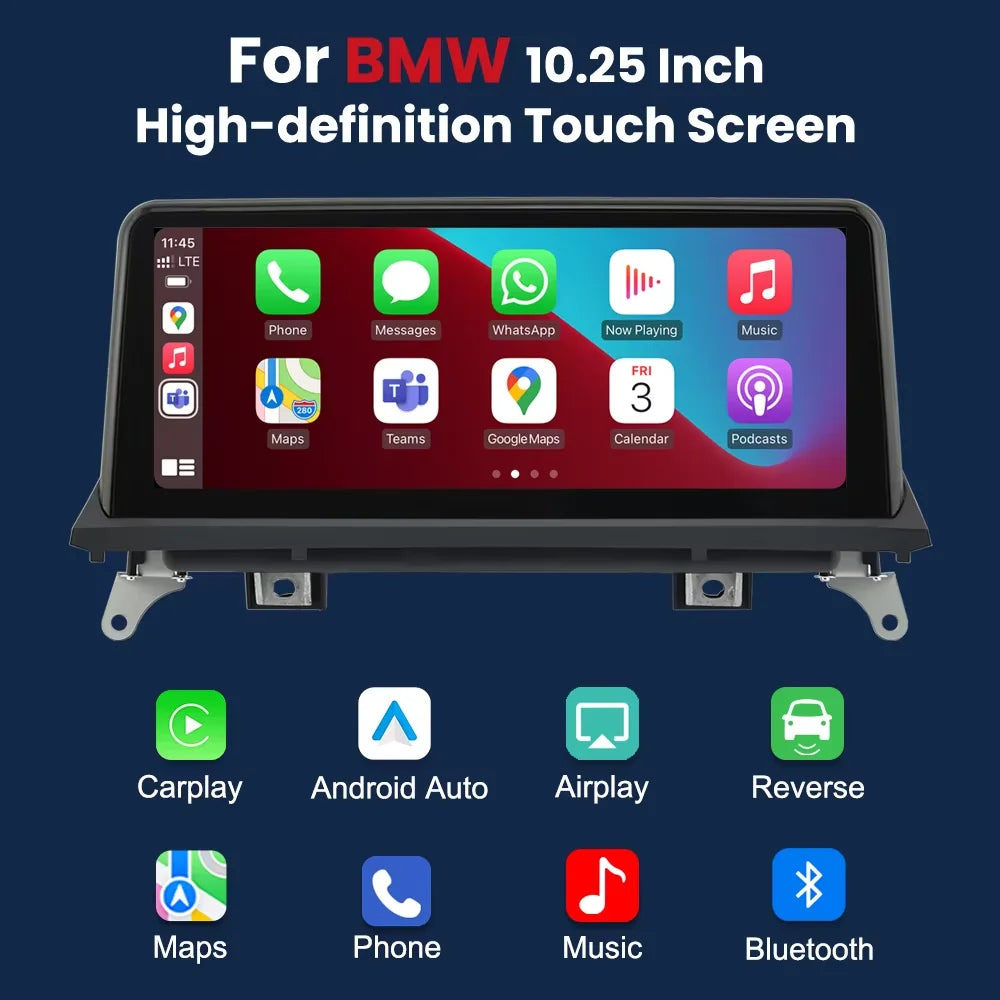Linux Wireless Carplay Android Auto Car Radio Multimedia For BMW X5 E70 X6 E71 E72 20 alternate view