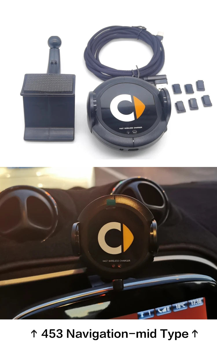 For Mercedes Benz Smart Car 453 451 Model Auto Wireless Charging Phone Holder Mount F alternate view