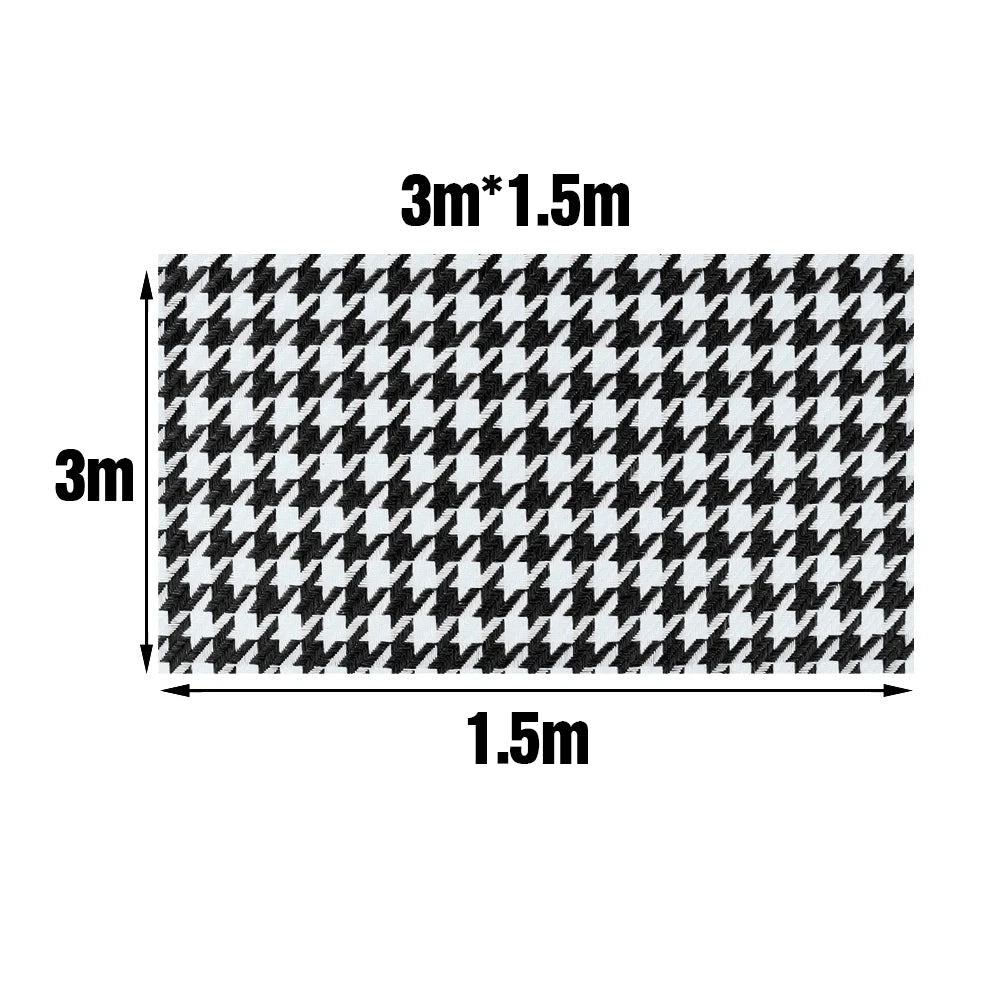 1pcs Houndstooth High Quality Cotton Linen Seats Fabric Car Seat Cover Headliner Door Pa detail view