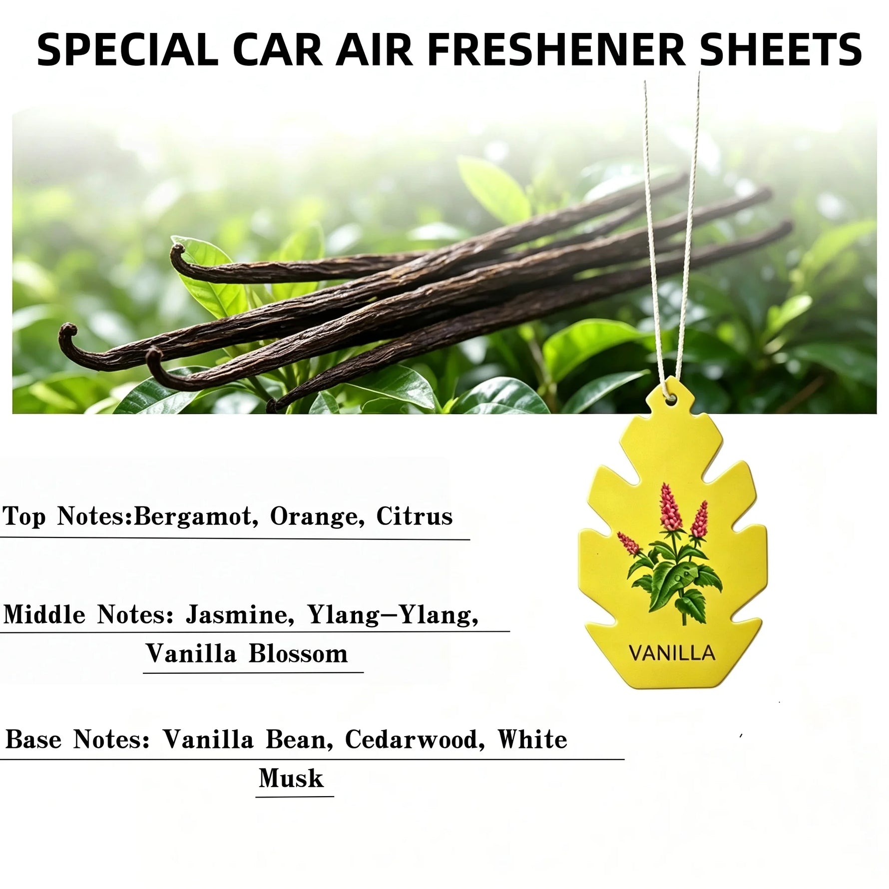 5/10pcs Leaf-shaped Car Air Freshener Hanging Ornament, Car Scented Card, Multiple Fragrances Available, Long-Lasting Fresh Scen