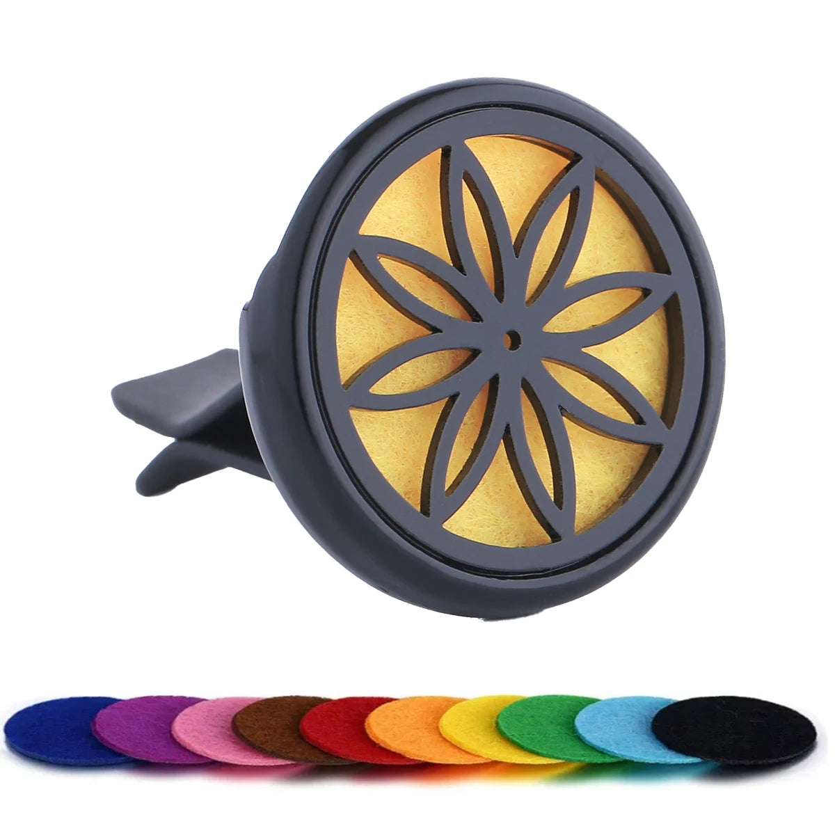 Refillable Car Air Freshener | Vent Clip Diffuser with 10 Gaskets additional angle