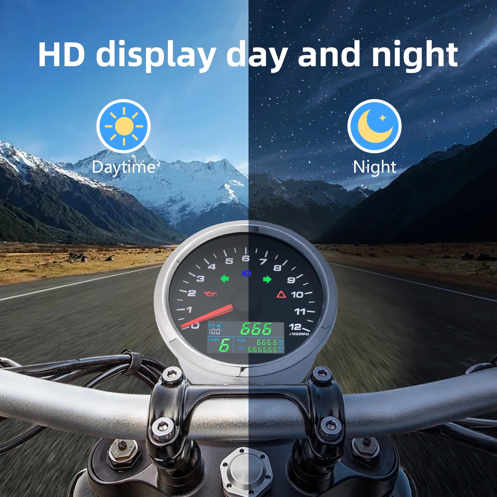 Multifunctional GPS Speedometer Tachometer Odometer | 7-in-1 Car Motorcycle Gauge lifestyle view
