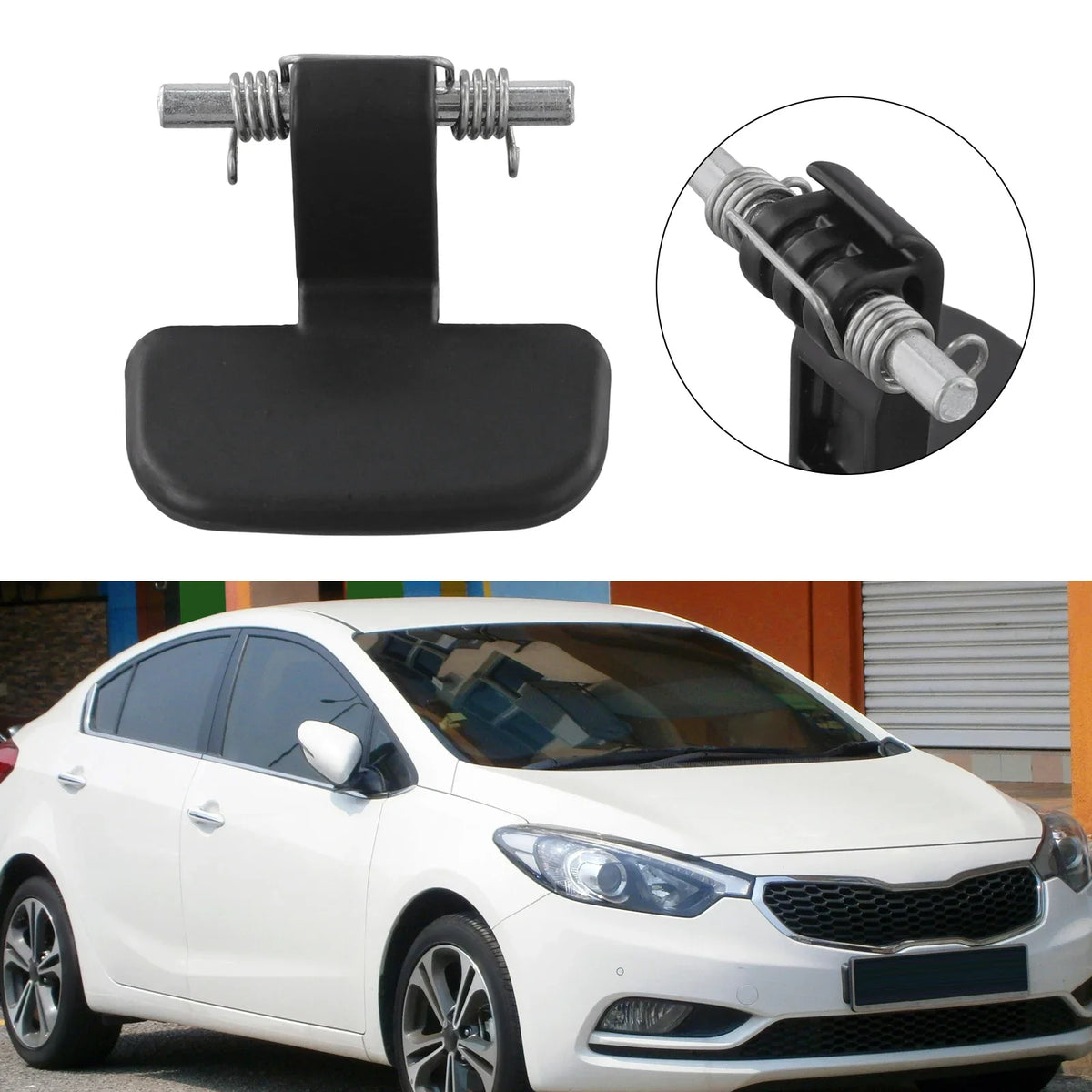 Black Armrest Box Latch Auto Armrest Box Accessory Zinc Alloy Central Console Handle Black Finish Direct Installation