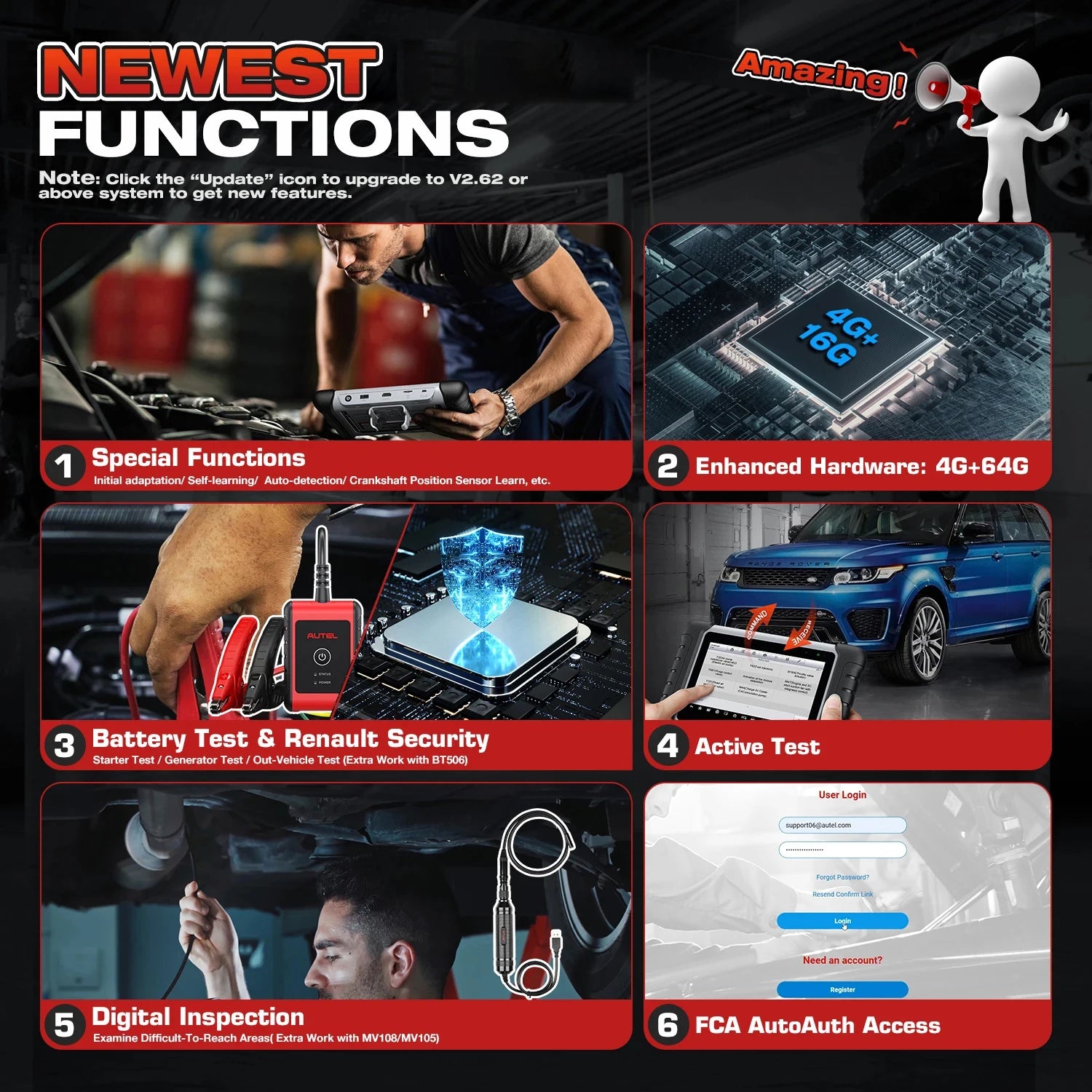 Autel MaxiCOM MK808BT Pro Automotive Car Diagnostic Tools OBD2 Scanner Code Reader All S detail view