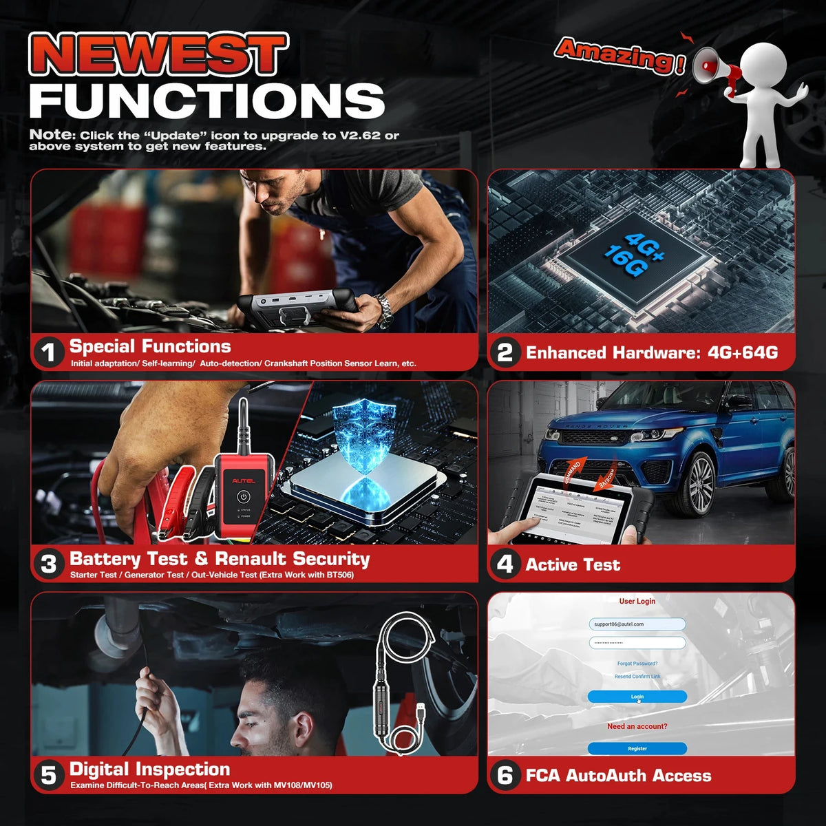 Autel MaxiCOM MK808BT Pro Automotive Car Diagnostic Tools OBD2 Scanner Code Reader All S detail view