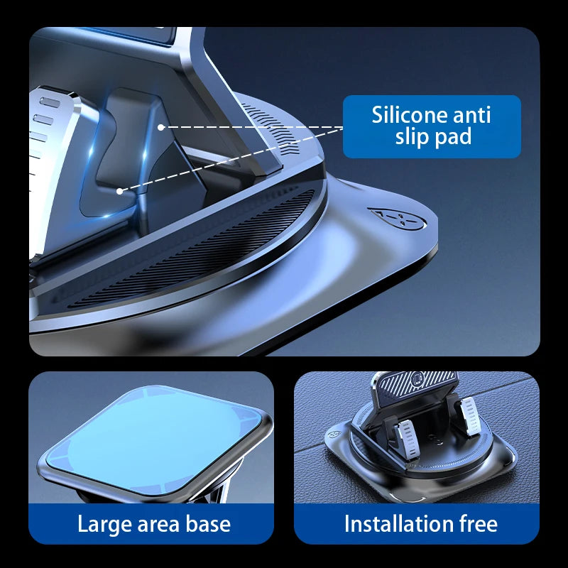 Car Phone Holder with Stable and Anti-Slip Design for Dashboard and Table Use,with Rotatable Landscape and Portrait Adjustment