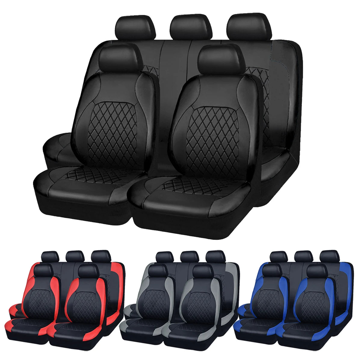 All Season Quited PU Leather Car Seat Cover Full Surrounded Seat Protector Waterproof Universal Fit
