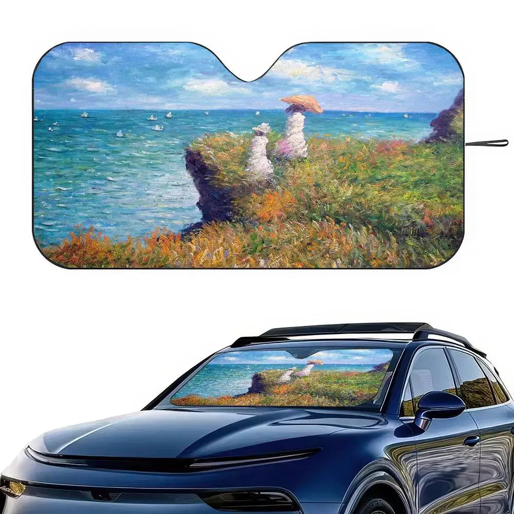 Starry Night Van Gogh Art Windshield Sun Shade | Car SUV Truck Front Window Protector detail view