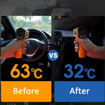 Car Sunshade Umbrella Front Windshield Silver Glue Sunshade Umbrella Uv Resistant Fold close-up view