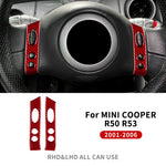 For Mini Cooper Hatch One R50 R53 2001-2006 Steering Wheel Button Sticker Strip Soft Car detail view