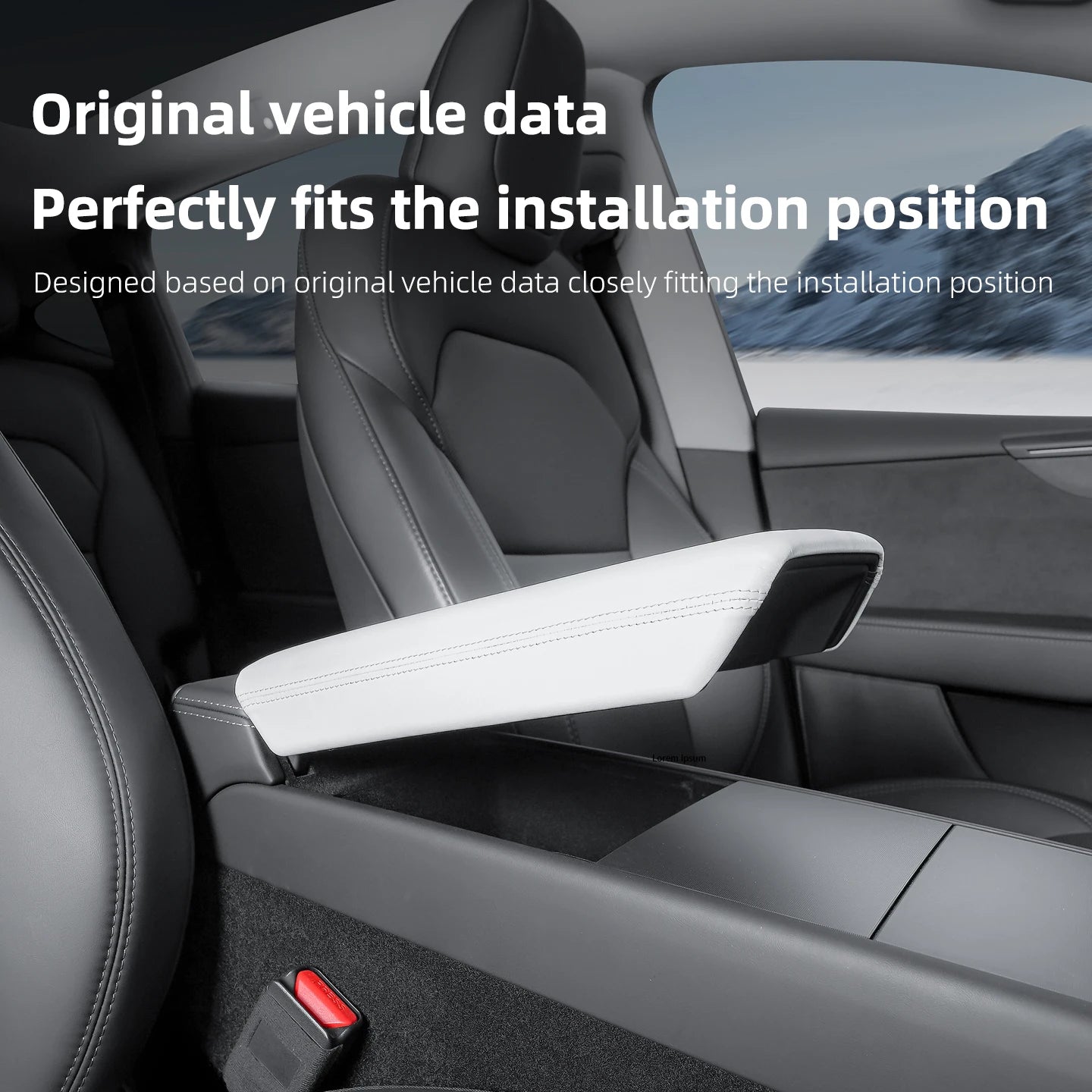 Tesla Model Y 6-Seat Armrest Box Cover | Center Console Protector detail view
