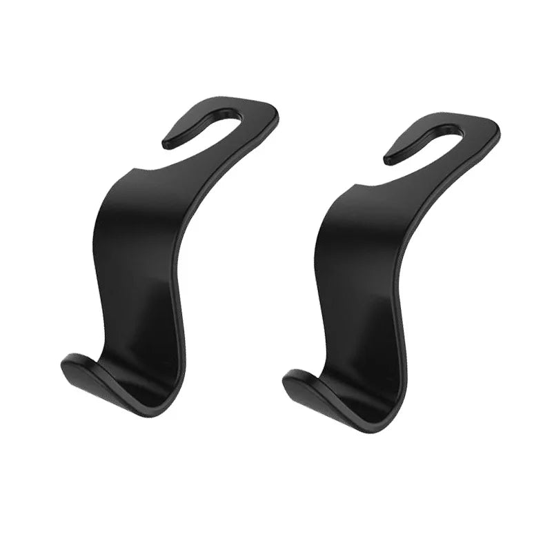 4Pcs Carbon Fibre Hook Car Seat Headrest Hook Auto Back Seat Organizer Hanger Handbag lifestyle view