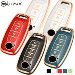 Soft TPU Keyfob Cover Case Keychain for Nissan 2025 2026 Armada PRO 4-X Versa X-Trail T33 Serena Rouge Kicks Pathfinder Ariya