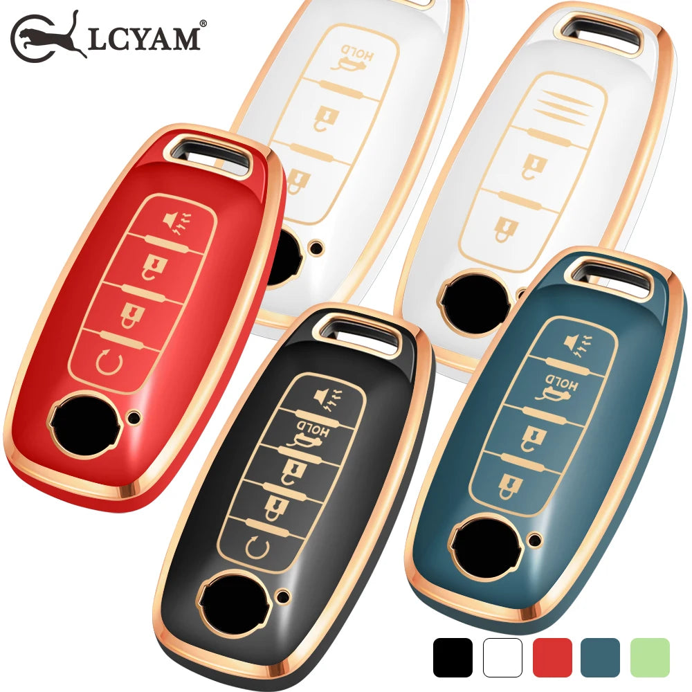 Soft TPU Keyfob Cover Case Keychain for Nissan 2025 2026 Armada PRO 4-X Versa X-Trail T33 Serena Rouge Kicks Pathfinder Ariya