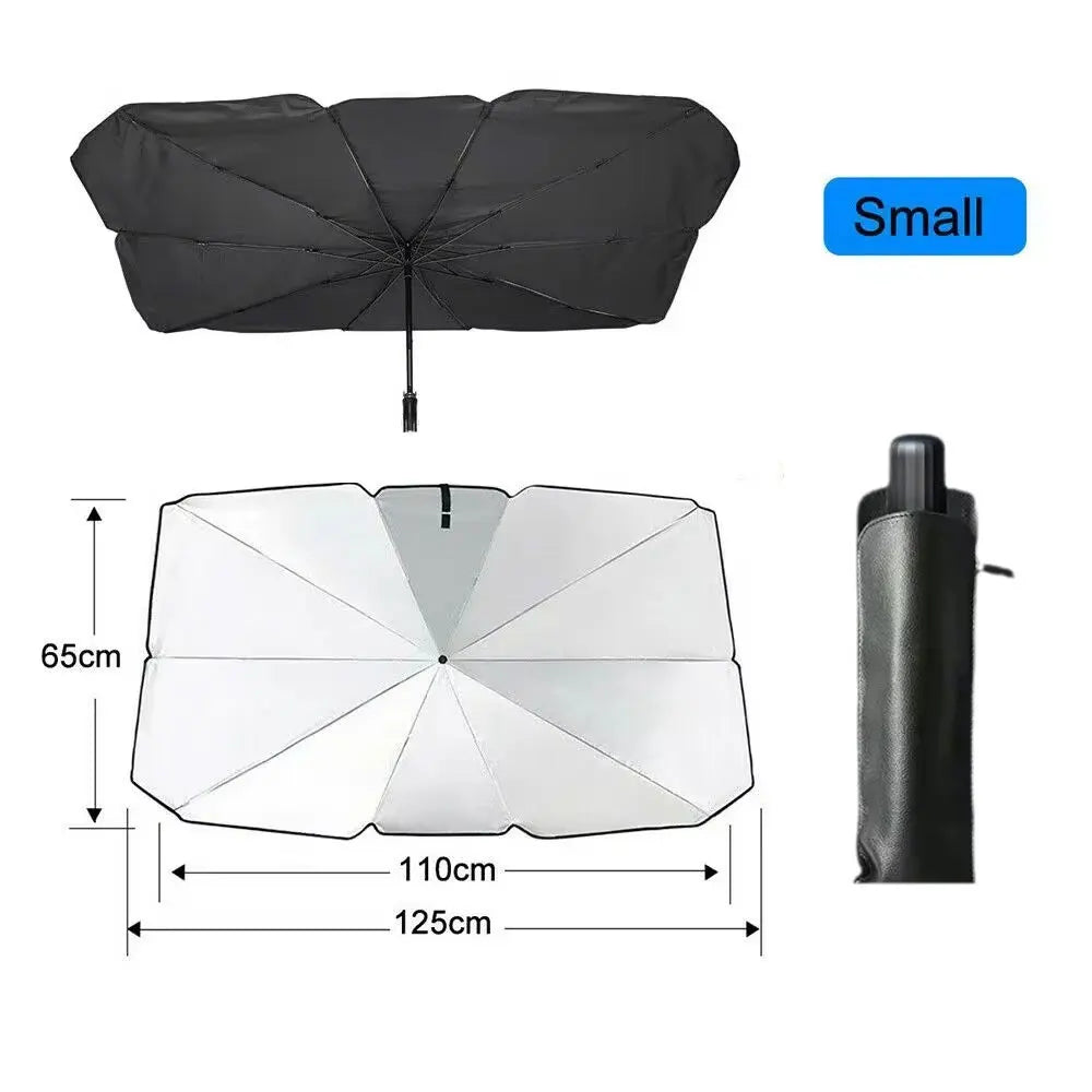 Portable Car Sun Shade Umbrella for Windshield High Shading UV Protection Foldable Front detail view