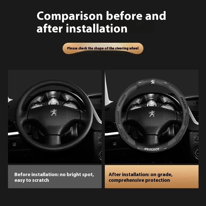 Car Steering Wheel Cover For Peugeot 106 107 108 206 207 208 301 307 308 406 407 408 508 detail view