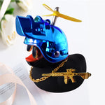 Motor Accessories Yellow Duck with Helmet for Bike Without Lights Auto Car Accessorie lifestyle view