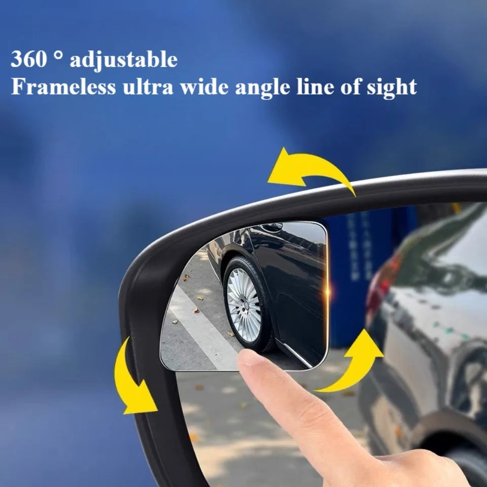 2pcs Car Mirror Wide Angle Car Blind Spot Mirrors 360° Adjustable Auxiliary Rearview M close-up view