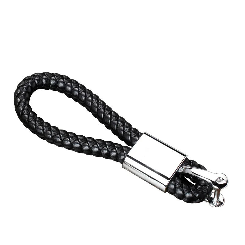 Leather Car Keychain Metal 360 Degree Rotating Horseshoe Buckle alternate view