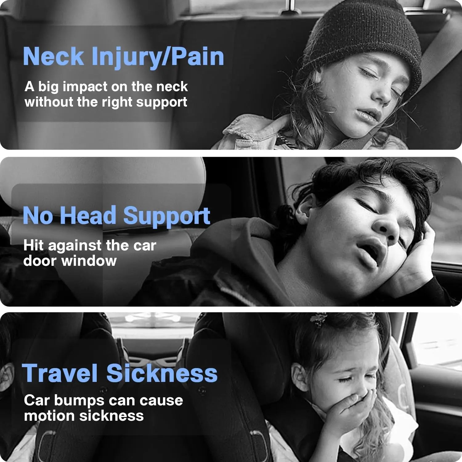 360° Adjustable Memory Foam Car Headrest Pillow | Neck Support for Kids & Adults alternate view