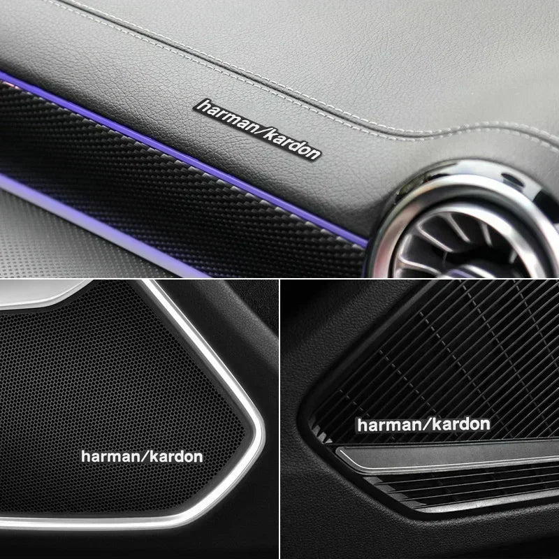 Harman Kardon BOSE Badge aluminum 3D car audio stickers For bmw Dacia Alfa Romeo Lada Skoda Hyundai Infiniti Volvo Audi Jaguar
