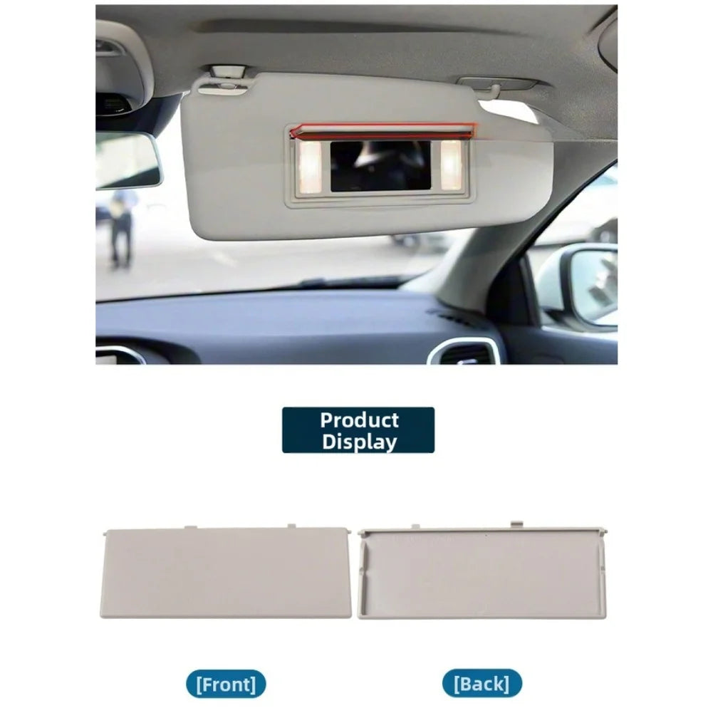 Visor Replacement Makeup Mirror Cover Sun Visor Replacement Perfect Fit Integration Dual Card Slots Snap-on Installation
