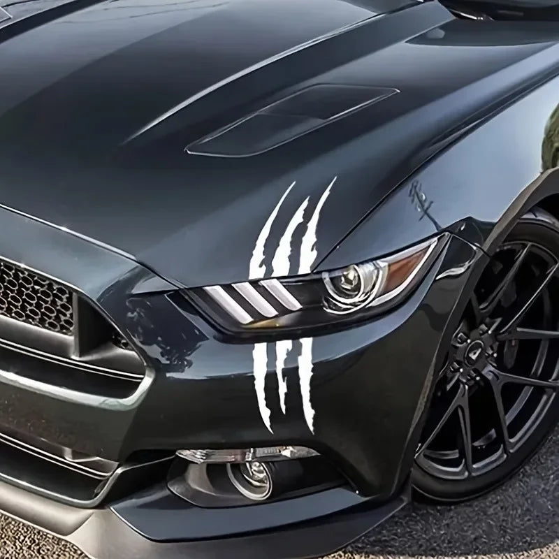 Ghost Claw Scratch Car Sticker PVC lifestyle view