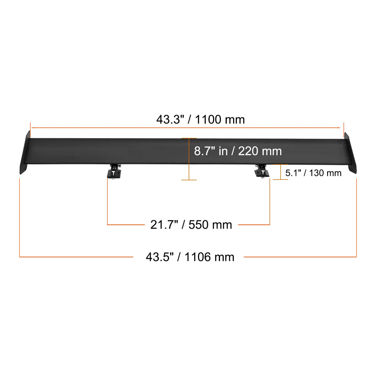 SucceBuy GT Wing Car Spoiler 53.1 inch Universal Spoiler with Double Deck Car Rear Spoiler Wing, Racing Spoiler BGW/JDM Drift