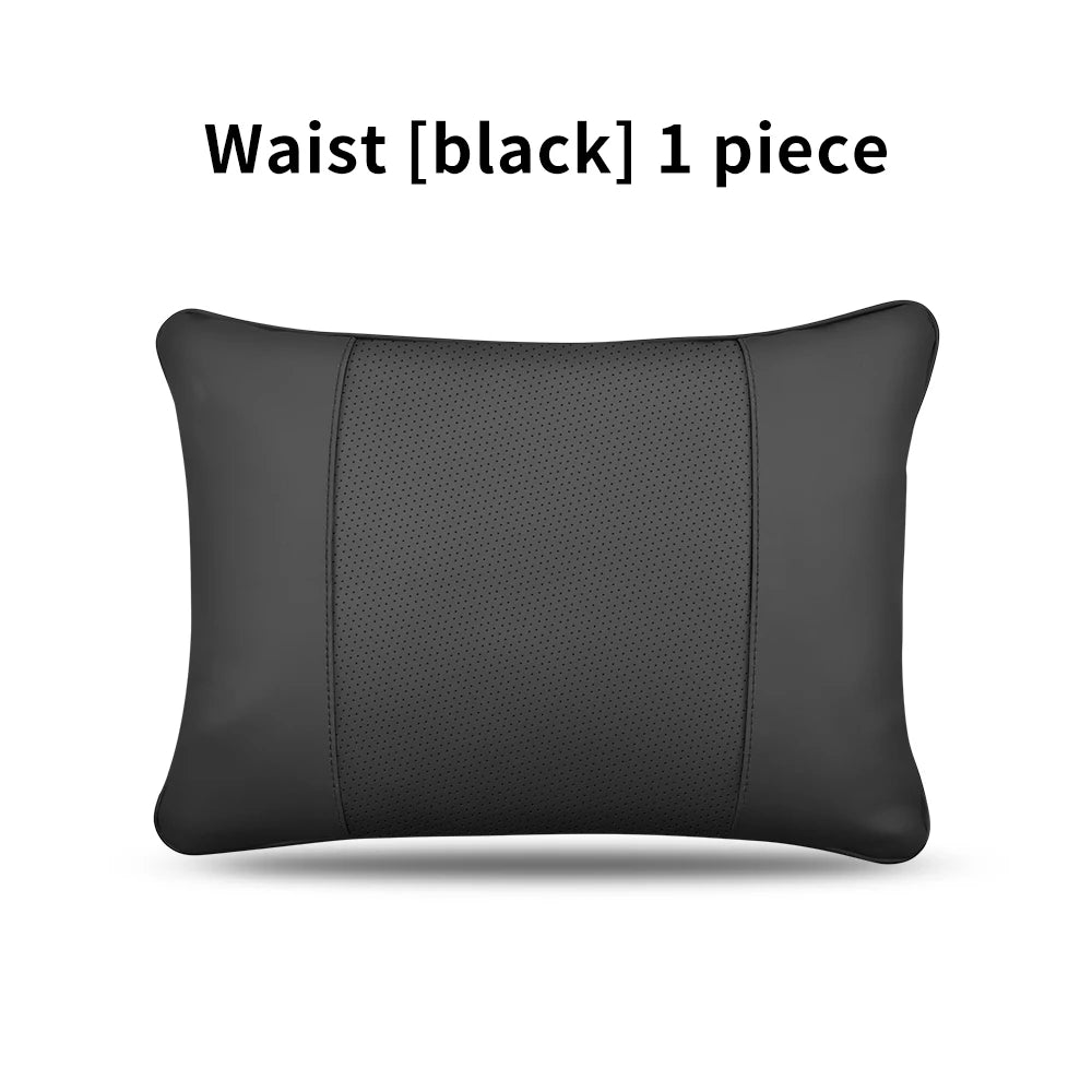 Tesla Model 3/Y Juniper Neck Pillow | Nappa Leather Memory Foam Headrest close-up view