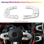 Chrome Car Steering Wheel Switch Button Cover Trim For BMW 5 X3 G30 G38 G01 2018-2022 Interior Inner