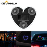 1pc Solar Powered Car Neon Light Striped Heart Lamp Led Ambient Light Wireless Suction Cup USB Recha